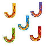 'J' Wooden Animal Letter