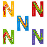 'N' Wooden Animal Letter