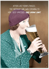 Woman Drinking Large Beer RT1004A