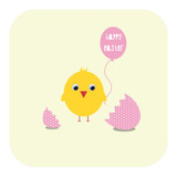 Happy Easter Chick Pink - Wobbly Eyed 552