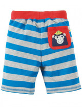 Little Stripy Shorts - Blue Bold Stripe/Monkey