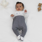 Stan Navy Striped Babygrow