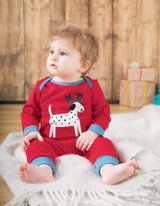 Charlie Romper - Mars Red Snowy Spot/Dog