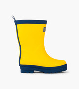 Yellow & Navy Matte Rain Boots