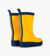 Yellow & Navy Matte Rain Boots