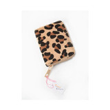 Leopard Print Fabric Zip Purse