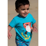 Scout Applique Top - Turquoise/Otter