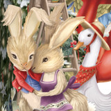 Christmas Bunnies - 3D Christmas Card XTW011