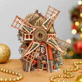 Santa’s Windmill 3D Christmas Card X3D017