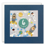 Age 6 Space Paper Shakies Card PP3722