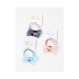 2 Glitter Elastics With Ribbon Bow Motif 2 Glitter Elastics With Ribbon Bow Motif