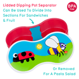 Lunch Box with Dipping Pot separator - Bugs