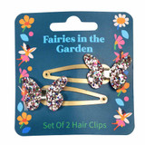 Fairies In The Garden Glitter Butterfly Hair Clips (Set Of 2)
