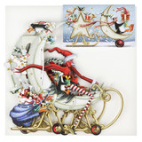 Santa’s Moon Sleigh - 3D Christmas Card X3D027