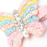 Pastel Rainbow Glitter Butterfly Clip