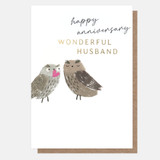 Happy Anniversary Wonderful Husband Owls CRC013