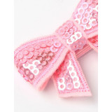 2 Sequin Fabric Bows On A Forked Clip