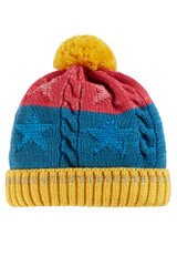 Cable Knit Bobble Hat - Top Blue / Guava Star