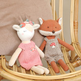 Cuddles Fox Cord Toy With Hand Knit Romper