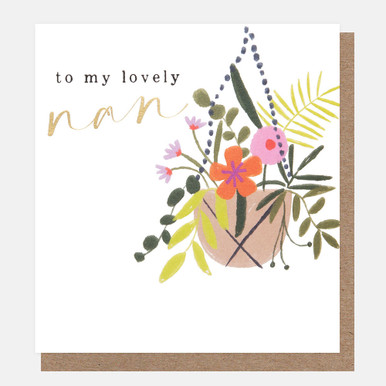 Hanging Basket Birthday Card For Nan JFN017