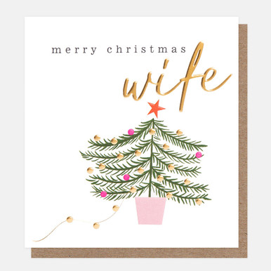 Tree With Lights Merry Christmas Wife Card CRX009