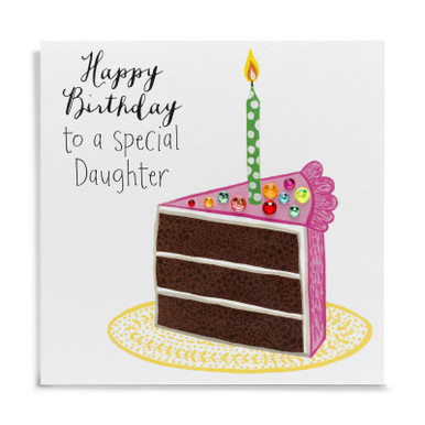 Daughter-in-Law Happy Birthday Cake and Candles Card | Zazzle