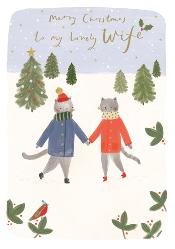 Christmas Wife Cats In Snow AFRX222A