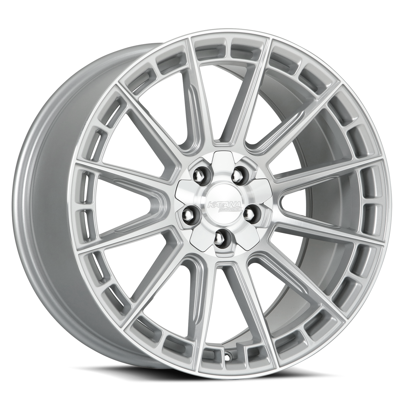 KATANA RACING KR11 5x108 20x8.5 +40 Glossy Silver Machine Face
