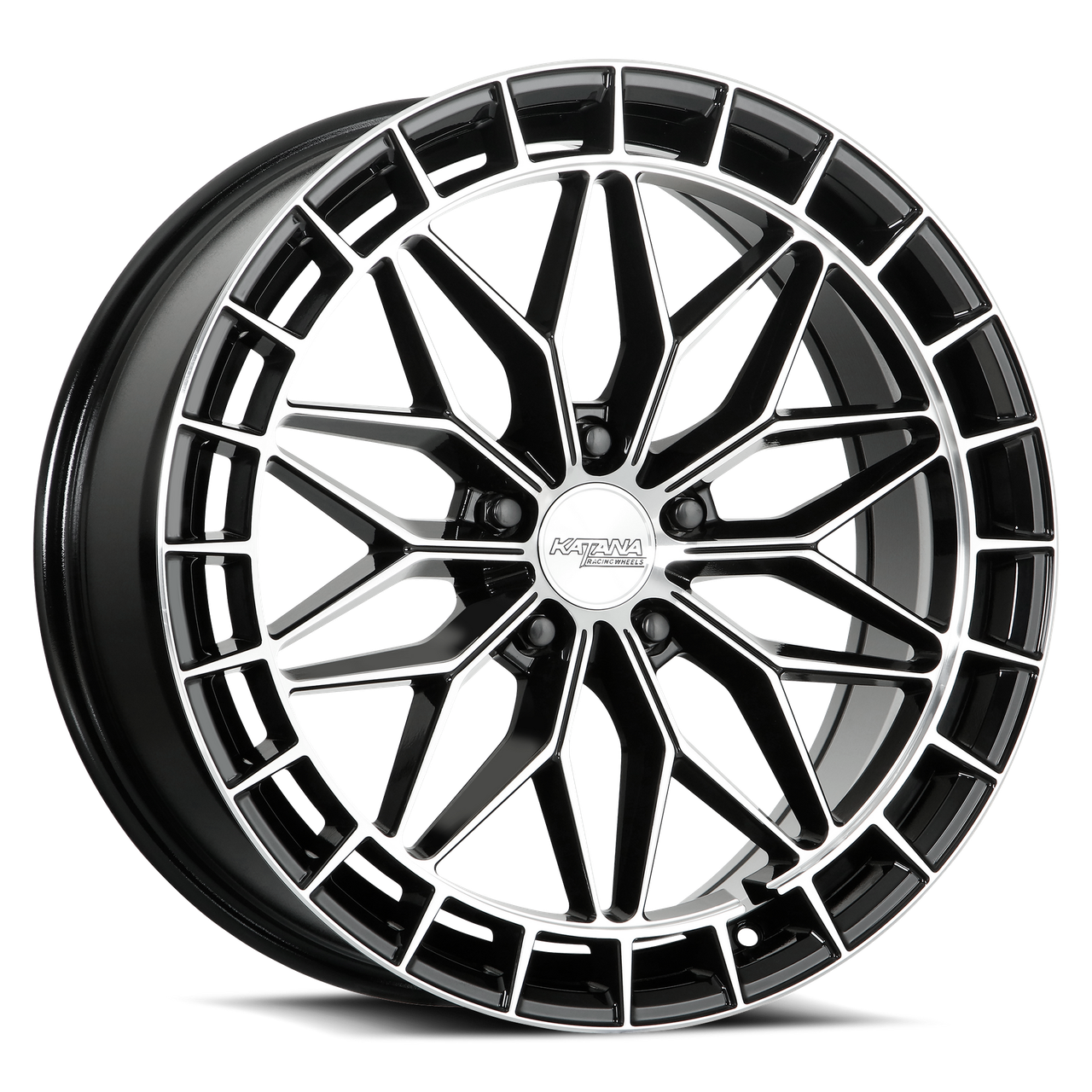 KATANA RACING KR12 5x105 18x8 +40 Glossy Black Machine Face - Threepieceus