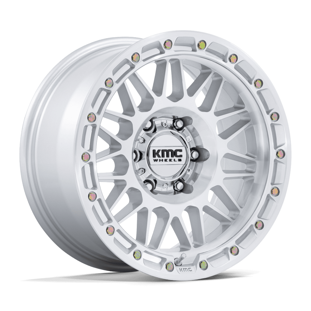 KMC ATTACK 6x139.7 17x8.5 +25 Gloss Silver W/ Machined Face
