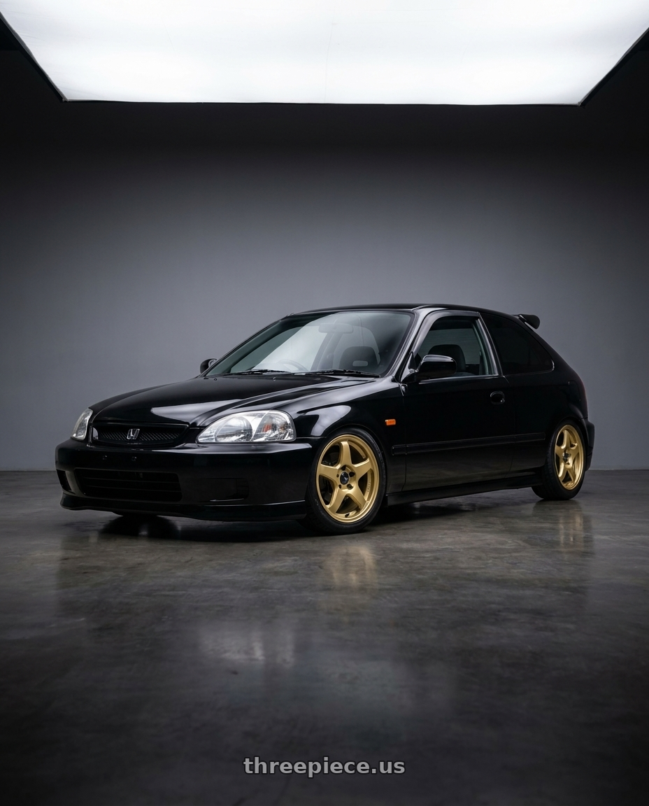 Enkei PF05 4x100 15x8+25 Gold Wheels | ThreePiece.us
