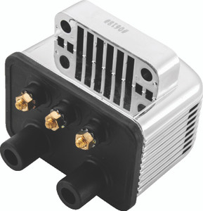 Twin Power Big Twin and XL Custom Application Ignition Coil Chrome Single Fire Dual Output 3 ohm - 216148 Photo - Primary