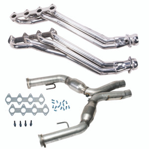 BBK 05-10 Ford Mustang GT 1 5/8 Long Tube Headers w/High Flow Catted X-Pipe (Silver Ceramic) - 16413 Photo - Primary