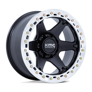 KMC KM238 VI BEADLOCK 6X139.7 20x10 -48 SATIN BLACK W/ MACHINED RING