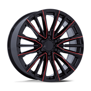Performance Replicas PR223 6X139.7 22x9 +28 Gloss Black Milled Red