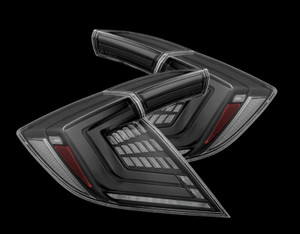 AlphaRex 16-21 Honda Civic Hatchback/ Type-R FK8 Nova-Series LED Tail Lights (Pair) - Alpha Black - 676000 Photo - Primary