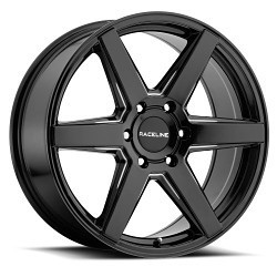 Raceline 156B Surge 5X160 16x6.5 45 Black and Milled