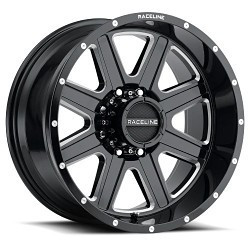 Raceline 940M Hostage 6x139.7 16x8 0 Black and Milled