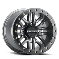 Raceline A91G Ryno 4X156 15x10 0 Gunmetal and Black Ring