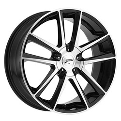 Platinum 436U Gemini 5X108/5x114.3 17x7.5 +40 Gloss Black w/Diamond Cut Face
