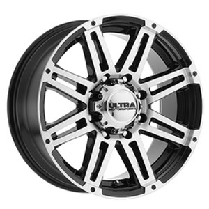 Ultra 226U Machine 8x165.1 16x8 +10 Gloss Black w/Machined Face Ultra 226U Machine 8x165.1 16x8 +10 Gloss Black w/Machined Face