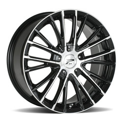 Platinum 437U Genesis 5X112/5X120 17x7.5 +40 Gloss Black w/Diamond Cut Face