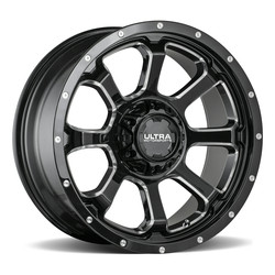 Ultra 219BM Nemesis 8X170 20x9 +18 Gloss Black w/ Milled Accents