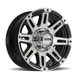 Ultra 226U Machine Trailer 5x114.3 15x6 +0 Gloss Black w/Machined Face