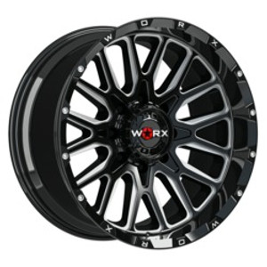 Worx 818BM 8x165.1 20x12 -44 Gloss Black w/ Milled Accents