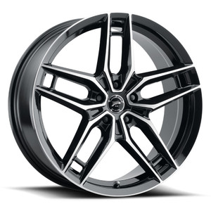 Platinum 464U Lotus 5x114.3 18x8 +40 Gloss Black w/Diamond Cut Face