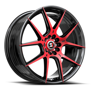 Spec-1 SP-71 5x100/5x114.3 18x8 +38 Gloss Black & Red Machined