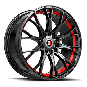 Spec-1 SP-59 5x108/5x114.3 17x7.5 +42 Gloss Black & Red Undercut