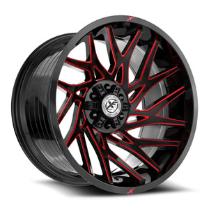 XF Off-Road XF-229 5x127/5x139.7 20x10 -24 Gloss Black & Red Milled