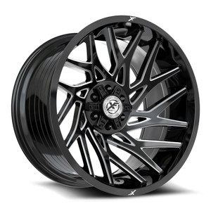 XF Off-Road XF-229 5x127/5x139.7 24x12 -44 Gloss Black & Milled